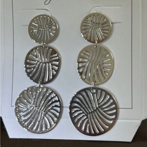 JBloom Seraphina Drop Silver Stainless earrings NEW with gift box. RETIRED